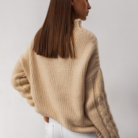 Pleten topel pulover SHANTI Ecru - By Marsala