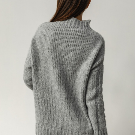 Topel pleten pulover iz mehke in prijetne preje Shanti Grey za ženske - Marsala