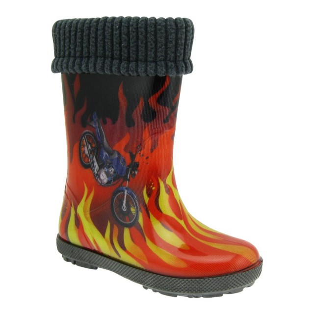 Podloženi dežni škornji za fante Fire - Demar