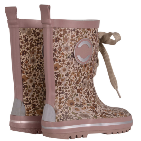 Dežni škornji z rožastim potiskom in mašno Burlwood - Mikk-Line