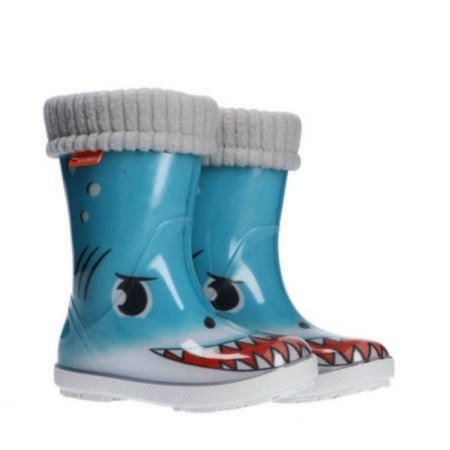 Podloženi dežni škornji za fante Shark - Demar