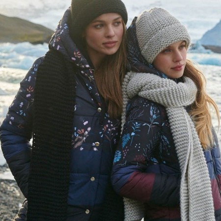 Dolga zimska bunda za ženske v potisku North Pole - Naoko