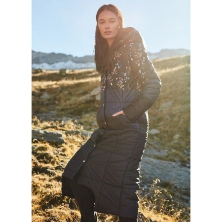 Dolga zimska bunda za ženske v potisku North Pole - Naoko