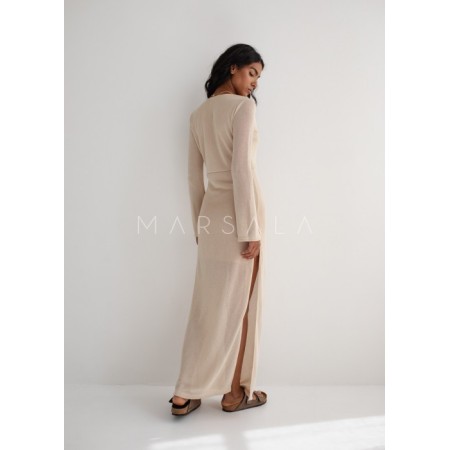 Dolga obleka ROSALLY Gold Beige - By Marsala