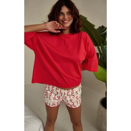 Dvodelna kratka pižama Raspberry Dream Short za ženske - Sleepless in Warsaw