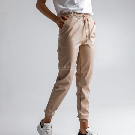 Usnjene hlače BELFAST Beige - By Marsala