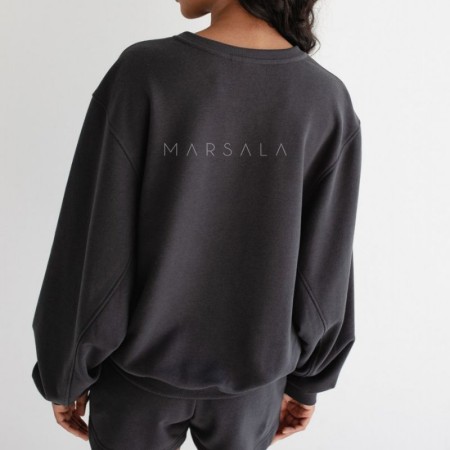 Hoodie PONTE Washed Black - By Marsala