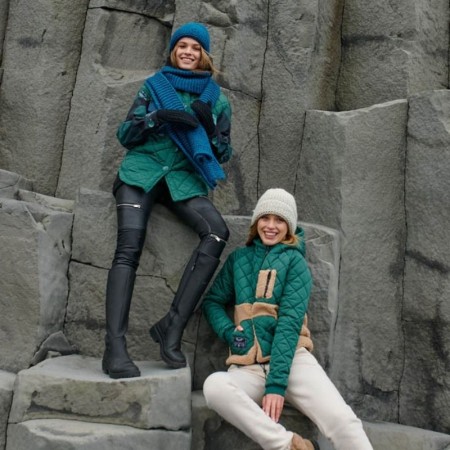 Izolirana srajčna jakna za ženske v Amethyst sky potisku - Naoko
