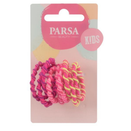 Komplet 9-ih elastik za čop Pink Twist Mix - Parsa