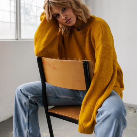 Udoben in mehak pulover za ženske Rivero Mustard - Marsala