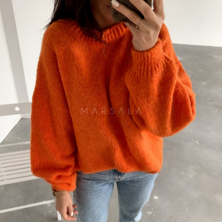 Pleten pulover Rivero Orange - By Marsala