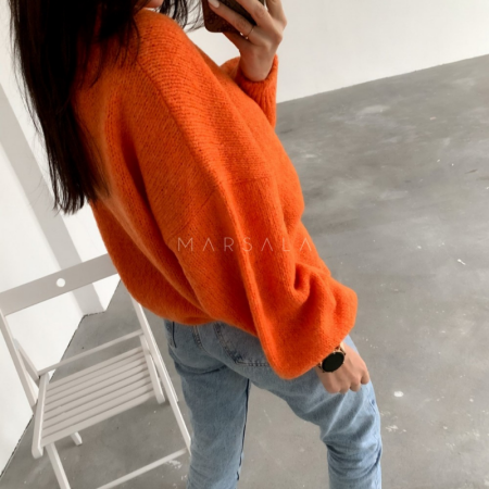 Pleten pulover Rivero Orange - By Marsala