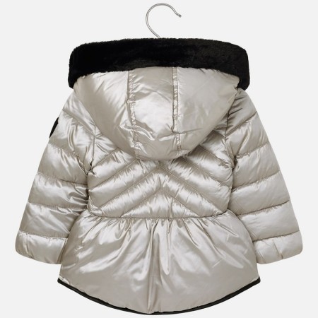 Metalik siva zimska bunda za punce hrbtna stran - Mayoral