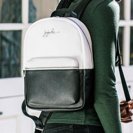 Nahrbtnik iz veganskega usnja Mini Backpack Black/White - Ju Ju Be