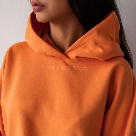 Lahek oversized hoodie Crush exotic orange za punce in ženske - Marsala