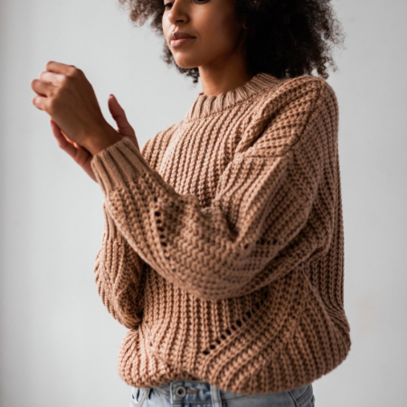 Pleten pulover za ženske VENEZIA Camel - By Marsala