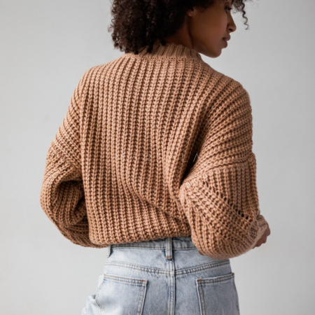 Pleten pulover za ženske VENEZIA Camel - By Marsala
