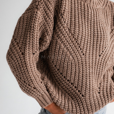 Pleten pulover za ženske VENEZIA Mocca - By Marsala