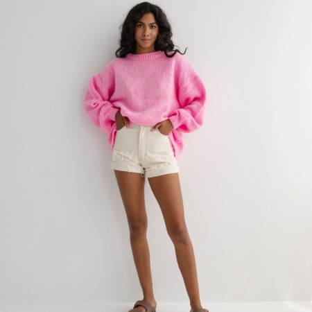 Pleten pulover RIVERO Neon Pink - By Marsala