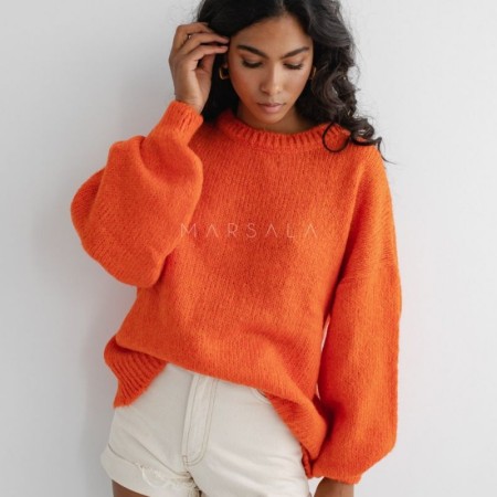 Pleten pulover Rivero Flame Orange - By Marsala