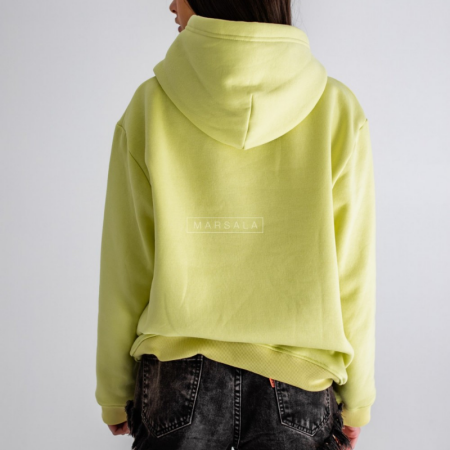 Pulover s kapuco BASIC Lime - By Marsala