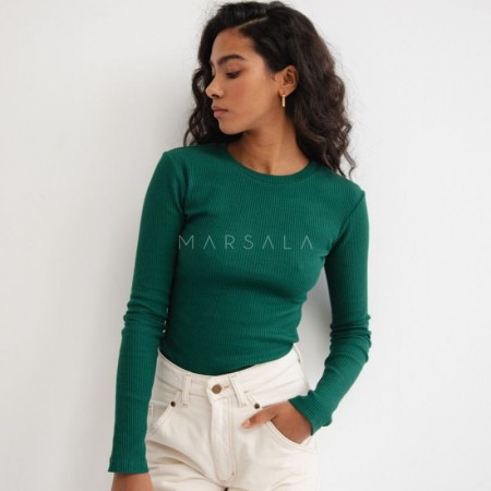 Rebrasta majica Moody Forest Green - By Marsala