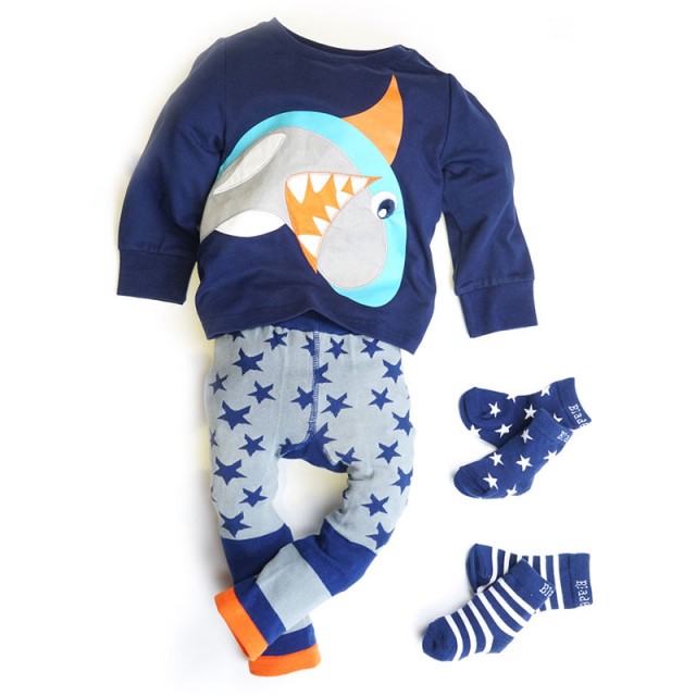 Set čarapa NAVY STRIPE - STAR SOCKS za dečke s majicom i legicami- Blade 