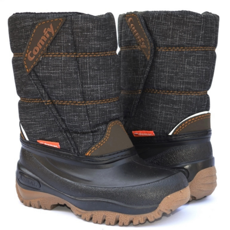 Zimski škornji z volnenim vložkom Comfy Black - Demar