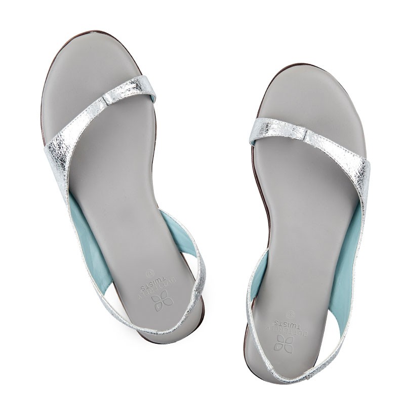 Sandali za ženske Zoey v srebrni barvi - Butterfly Twists