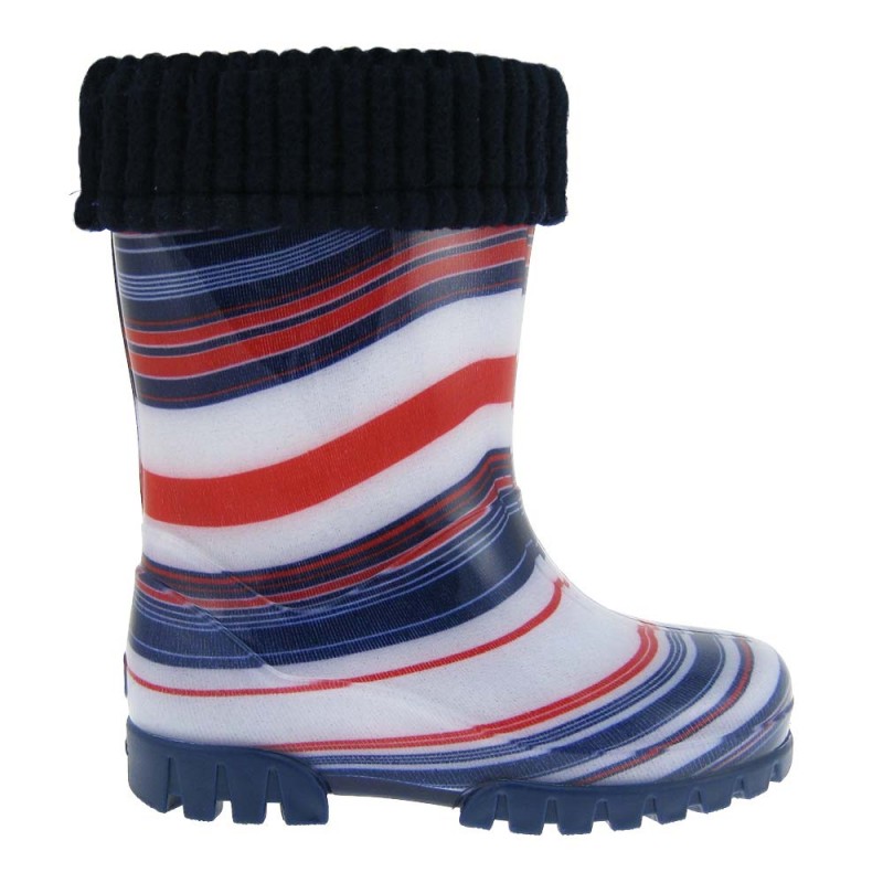 Dežni škornji za punce Stripes s podlogo - Demar
