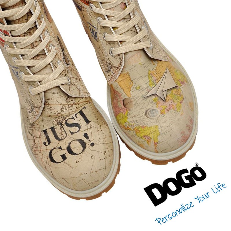 Podloženi škornji s potiskom TRAVEL LOVER za punce in ženske - DOGO