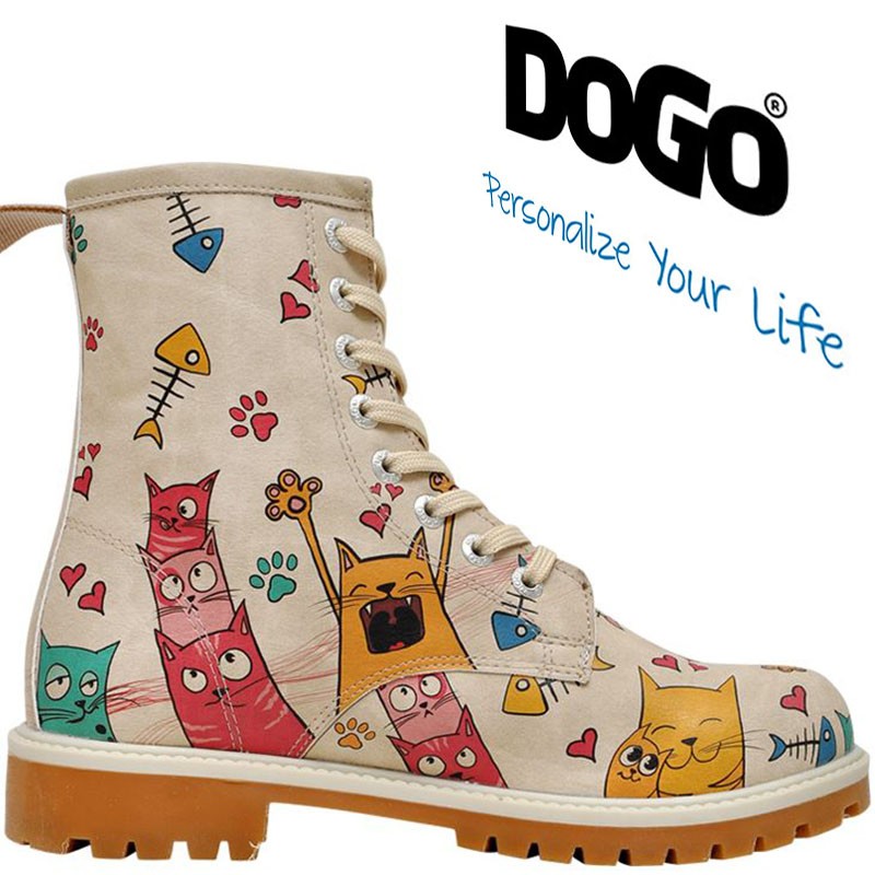 Podloženi škornji CAT LOVERS za punce - DOGO
