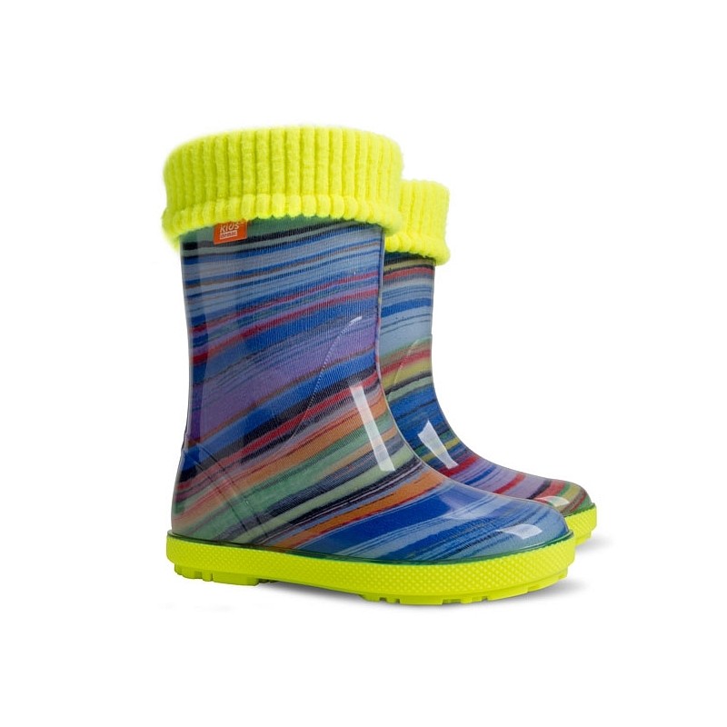 Dežni škornji z vložkom Blue Rainbow - Demar