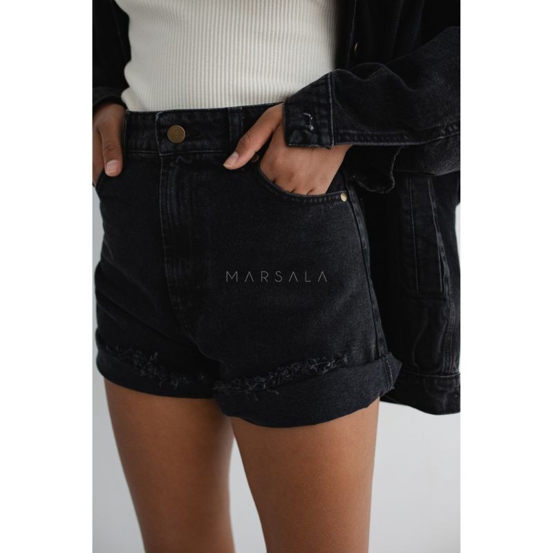 Jeans kratke hlače Black - By Marsala
