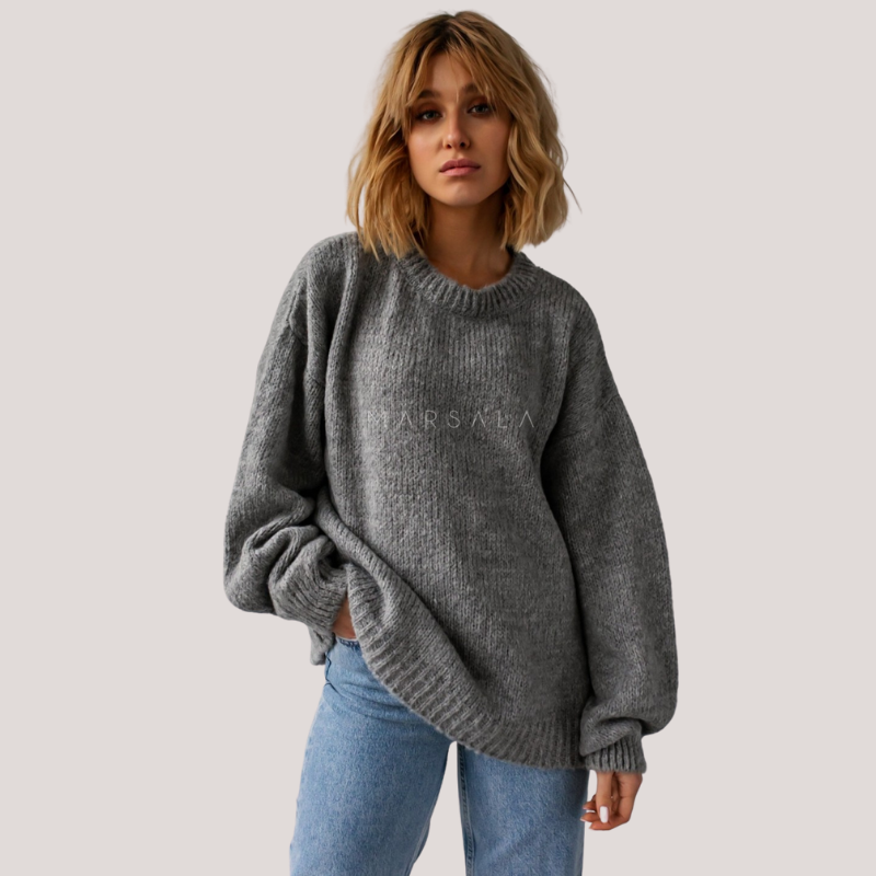 Pleten pulover Rivero Grey - By Marsala