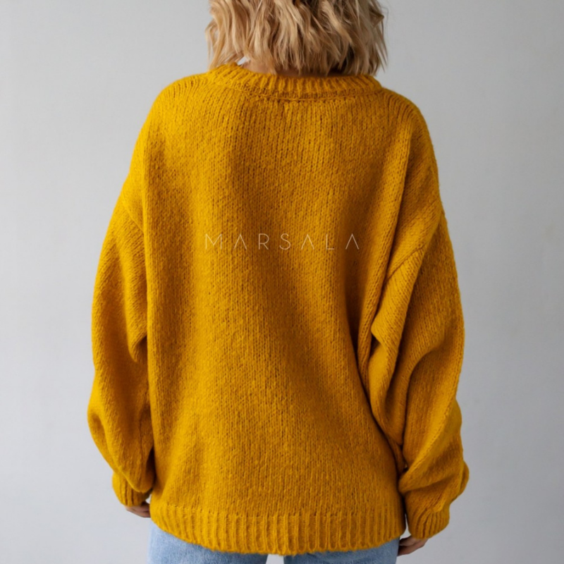 Udoben in mehak pulover za ženske Rivero Mustard - Marsala