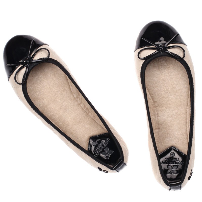 Balerinke Olivia v Cream/Black barvi za ženske - Butterfly Twists