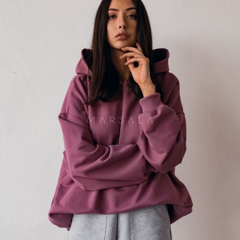 Hoodie CRUSH v Grape Kiss barvi za punce in ženske - By Marsala