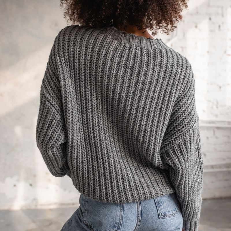Pleten pulover za ženske Belfort Grey - By Marsala
