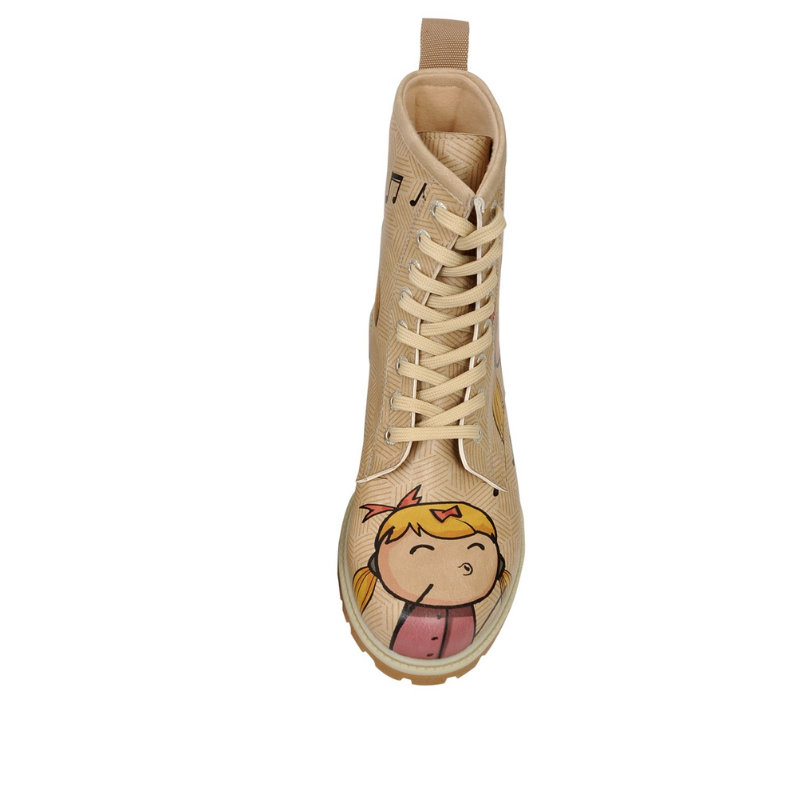 Podloženi škornji s potiskom FEELING GOLD za punce - DOGO