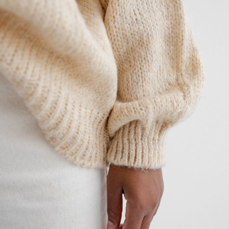 Pleten pulover RIVERO Light Beige - By Marsala