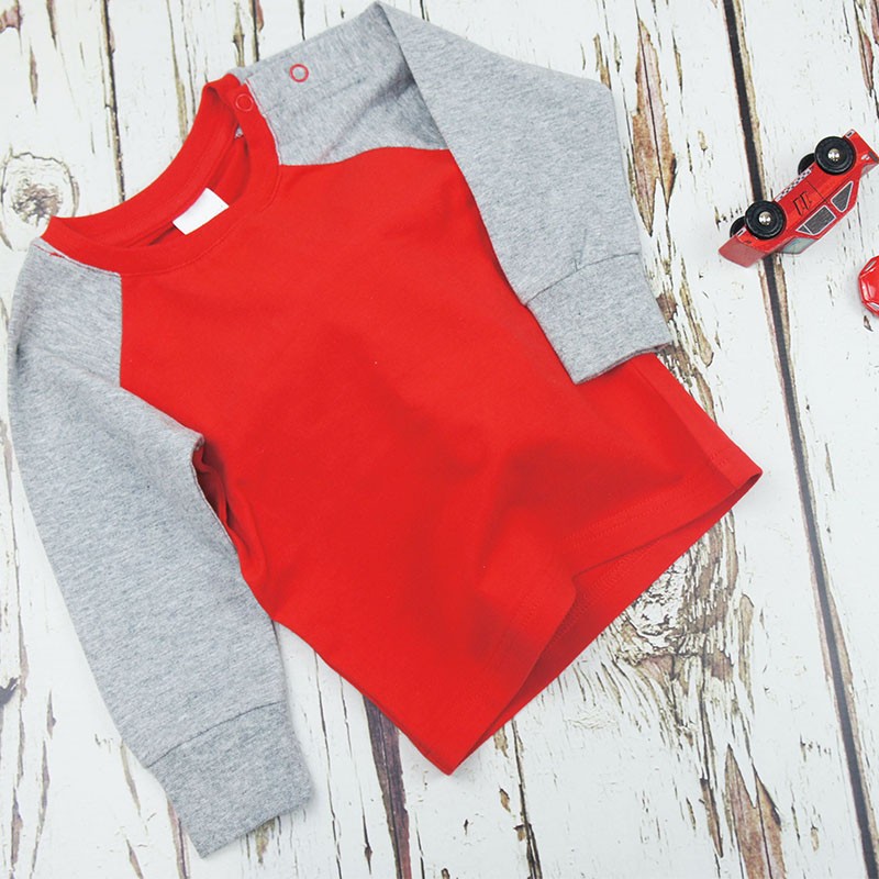 Bombažna majica za fantke RED&GREY REGLAN PLAIN TOP - Blade & Rose