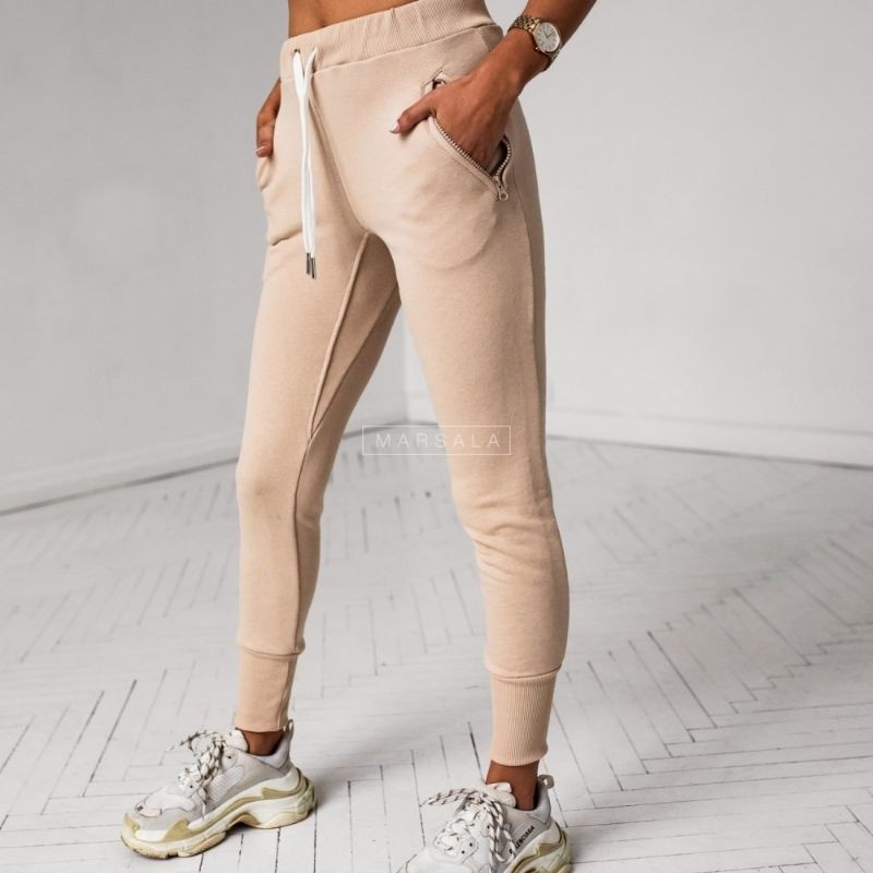 Športne hlače za ženske in punce Active Beige - Marsala