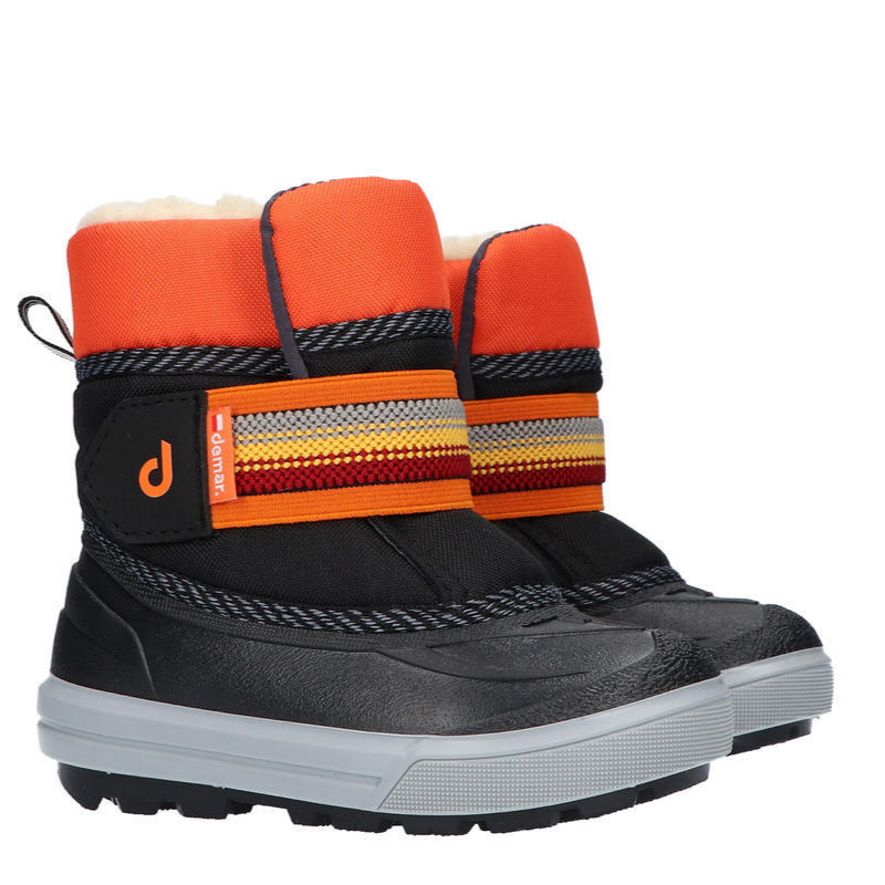 Zimski škornji za otroke z volno Crazy Black/Orange - Demar

