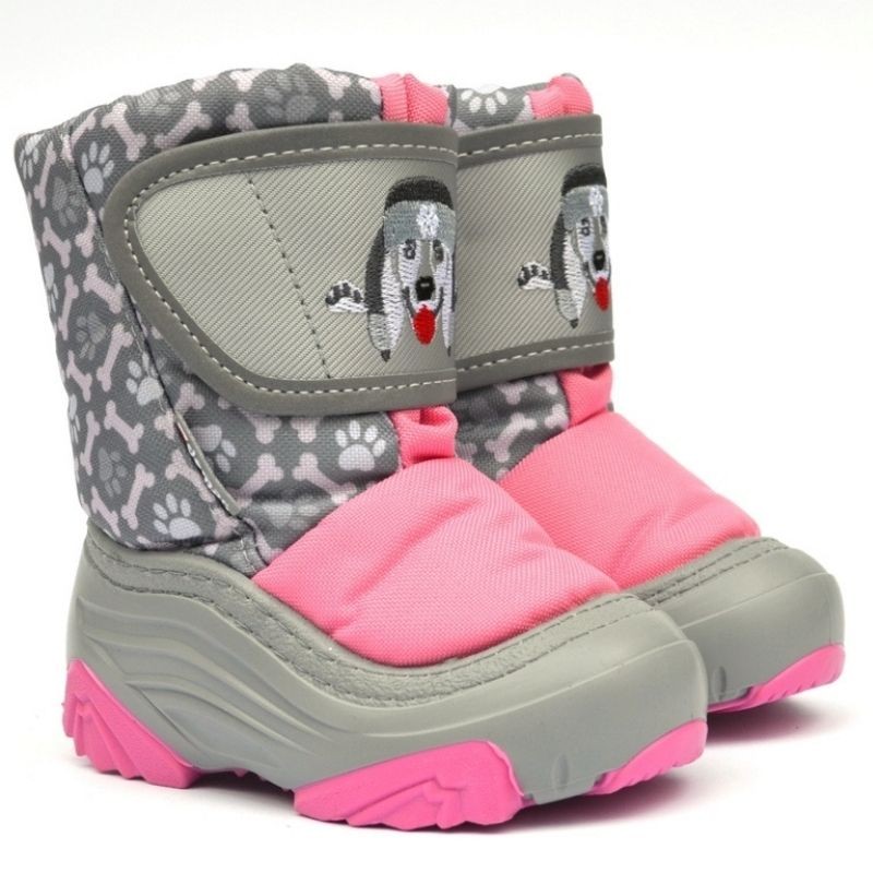 Zimski škornji za punčke Doggy Light v pink barvi - Demar